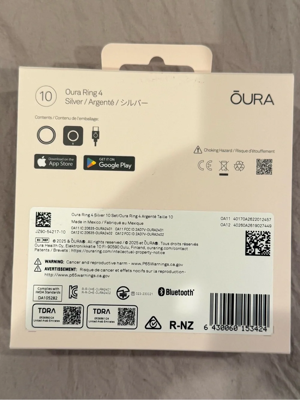 Oura Ring 4 Smart Ring - Silver